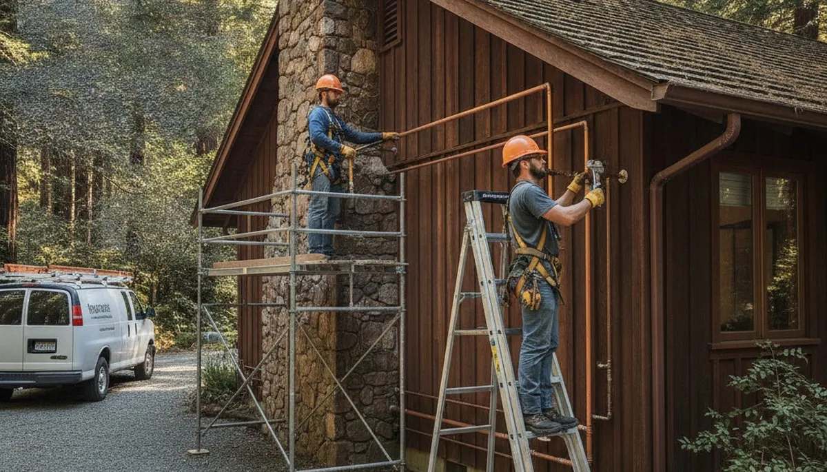 Mountain View, CA plumber repairing a leak for a plumbing service call