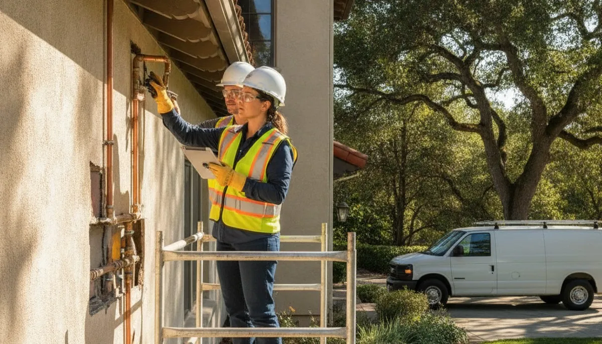 Plumber repairing pipe in Mountain View, CA for residential plumbing service