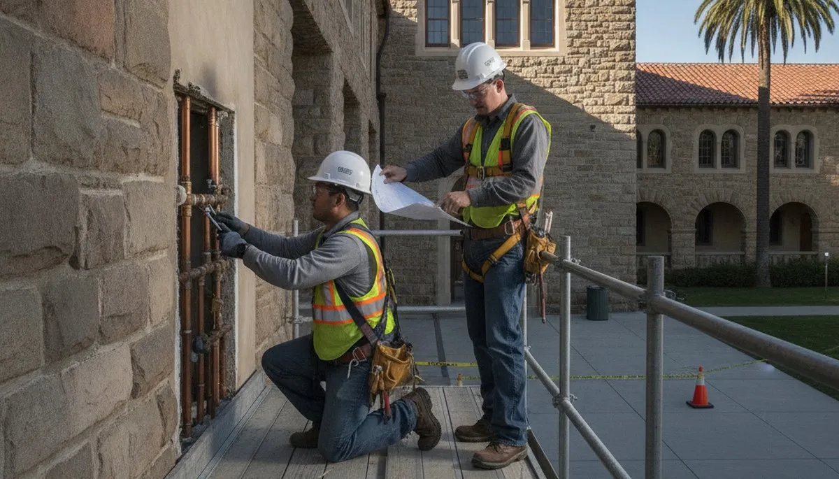 Plumber repairing pipes in Mountain View, CA for local plumbing service