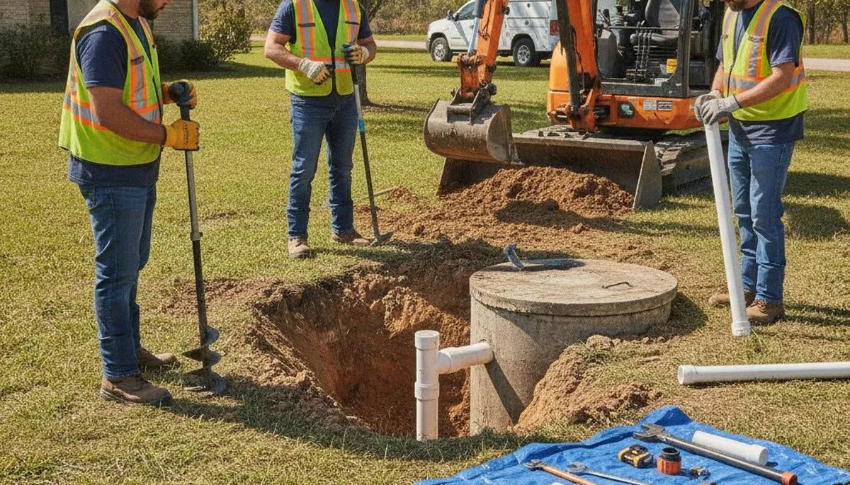 Septic repair service truck in Mountain View, CA for home plumbing emergencies